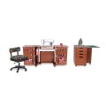 Kangaroo Sewing Furniture Bandicoot 2 Cabinet Teak b8205 Studio Set With Kiwi Storage Cabinet And Arrow Hydraulic Sewing Chair