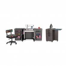 Kangaroo Sewing Furniture Bandicoot 2 Cabinet Studio Set with Kiwi Storage Cabinet and Arrow Hydraulic Chair