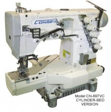 Consew CN897CV 1 Cylinder Bed Coverstitch Machine with Assembled Table and Servo Motor