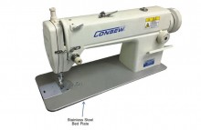 Consew 7360R 2SS Single Needle Lockstitch Sewing Machine with Assembled Table and Servo Motor